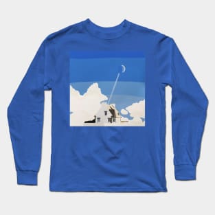 Crescent moon over Finistere Long Sleeve T-Shirt